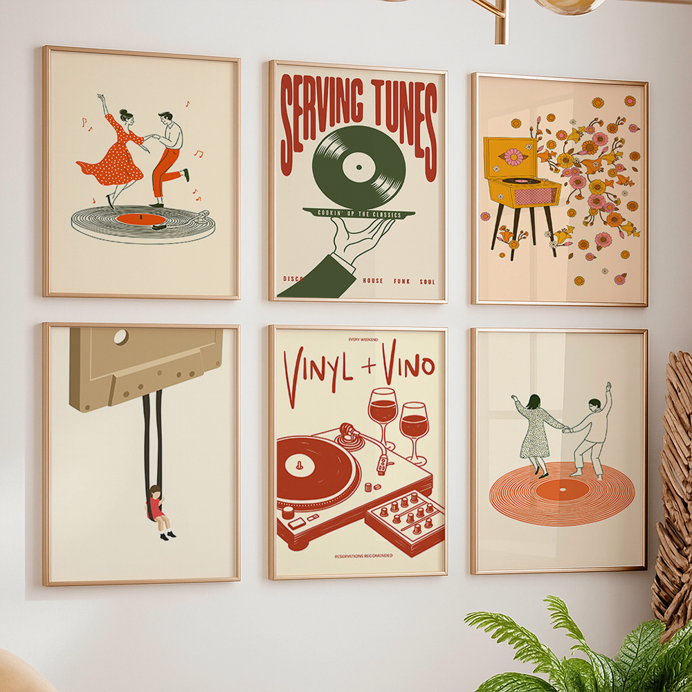 1pc Vintage Music Canvas Poste - Office Furniture Design recension och pris