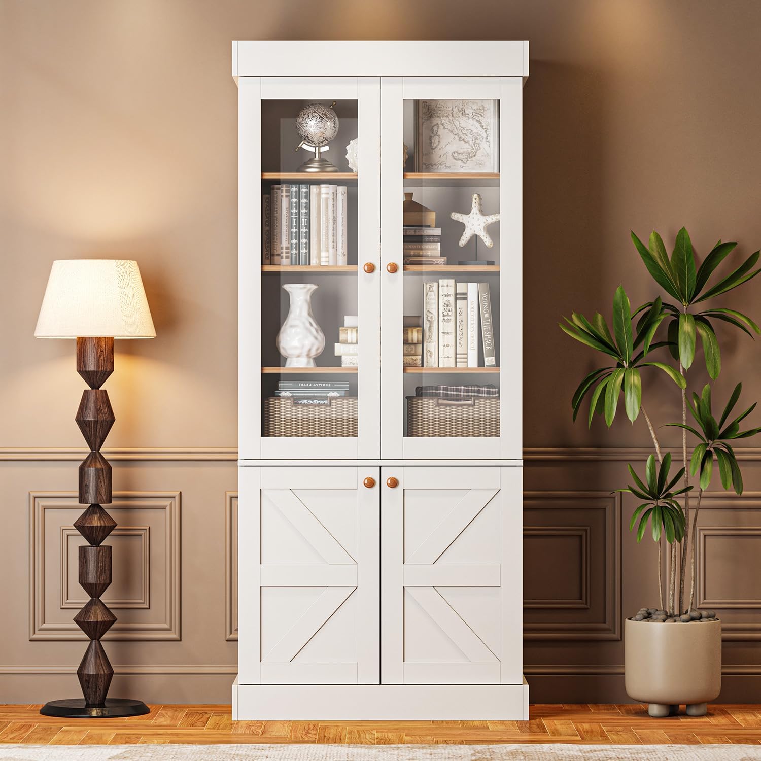 Tall Farmhouse Bookshelves Dis - Credenza Office Storage recension och pris
